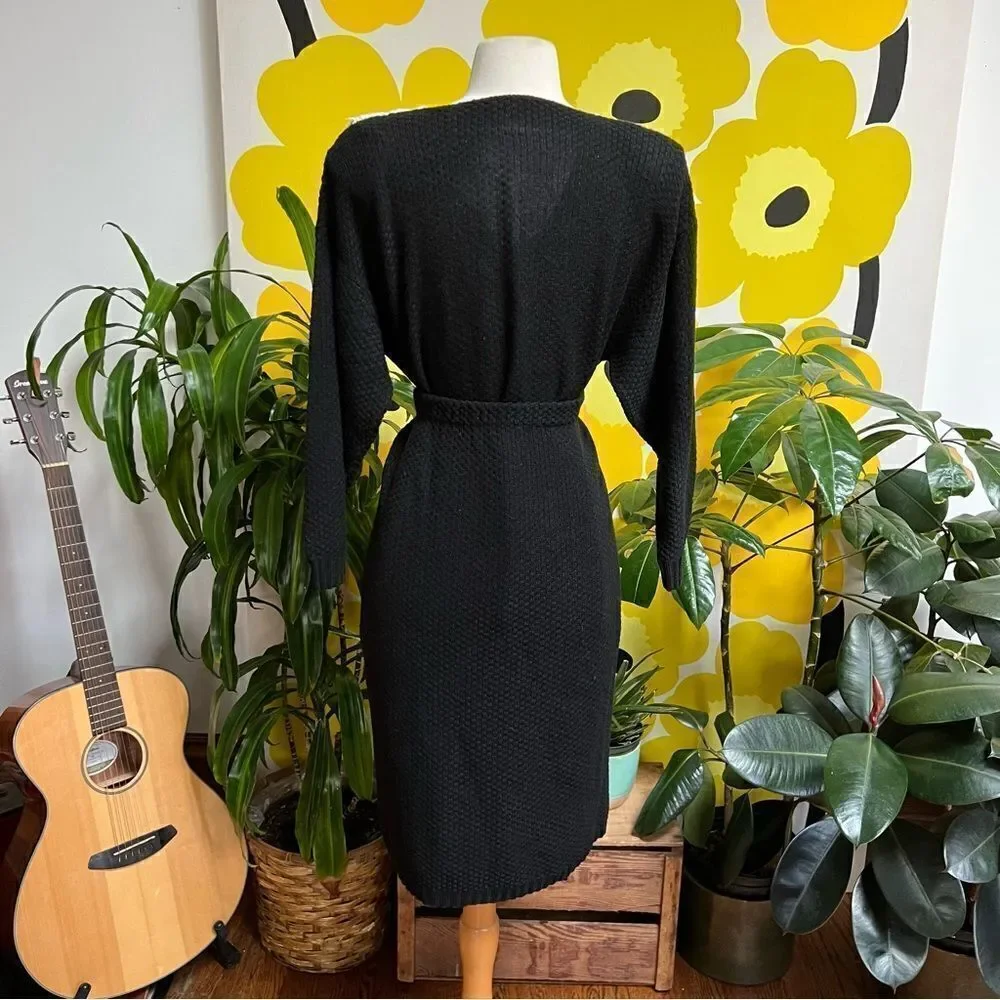 Vintage 2 Piece 80s Handmade Dark Academia Goth Moody Wednesday Skirt Sweater